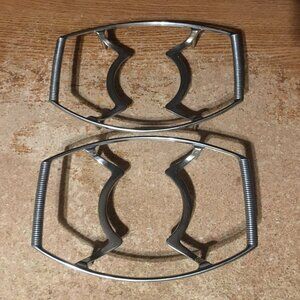 LOT OF 2 CORNING WARE CASSEROLE HOLDER METAL TRIVET CRADLE P-11-M